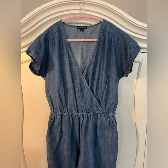 J. Crew Mercantile Denim Blue Jumpsuit - Picture 5 of 8